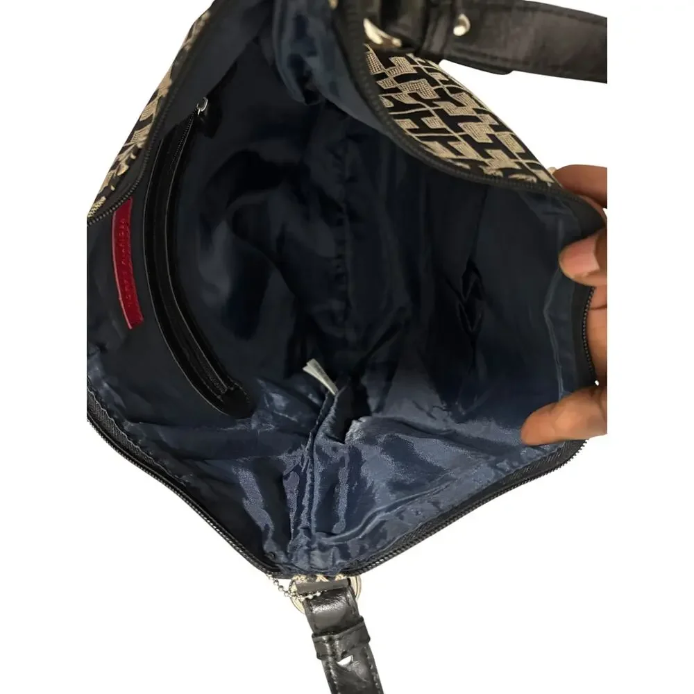 Tommy Hilfiger Black & Tan Monogram Tote Bag